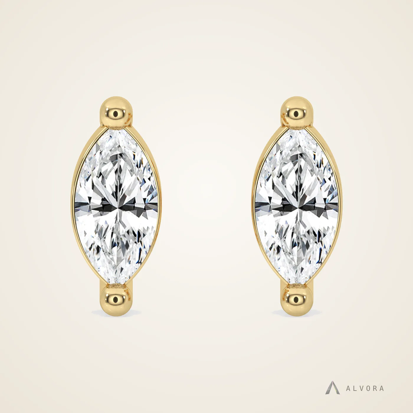 Hesper Marquise Studs, marquise studs lab-grown diamond earrings