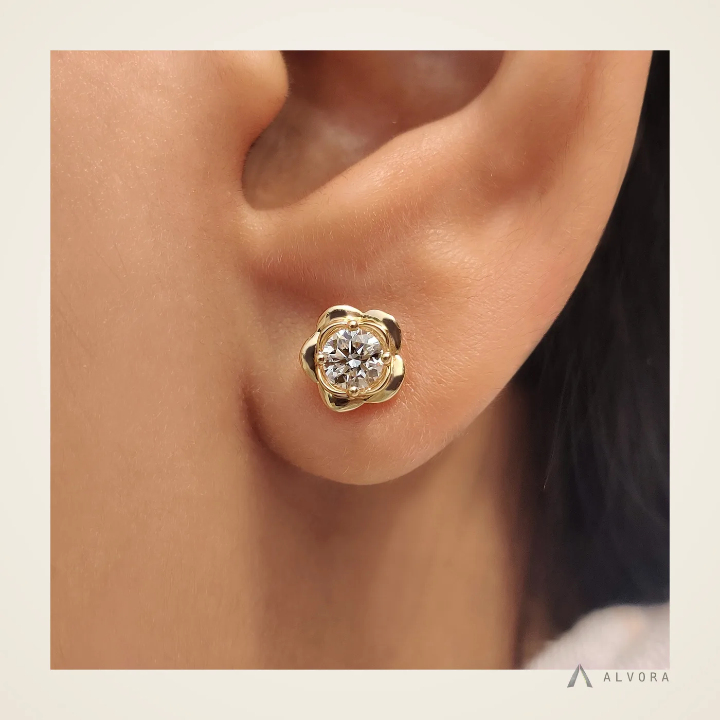 Kestrel Round Studs, round studs lab-grown diamond earrings
