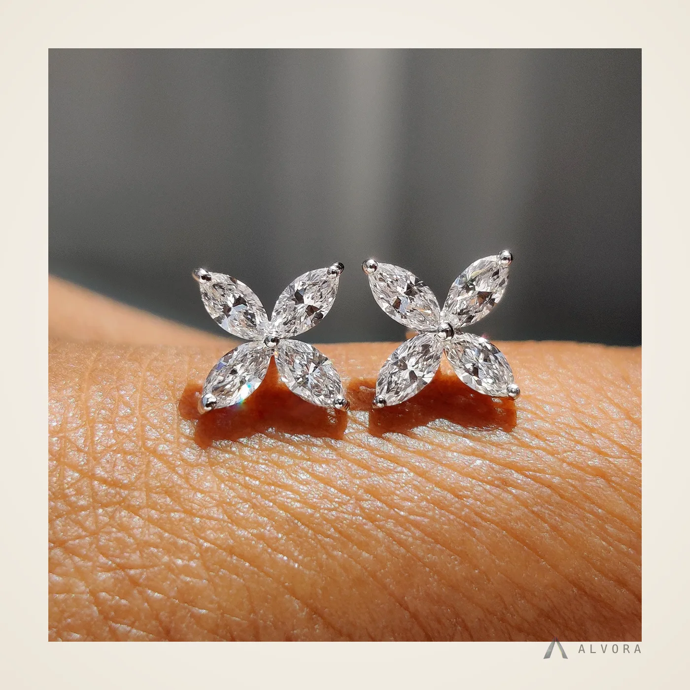 Tatiana Marquise Studs, marquise studs lab-grown diamond earrings