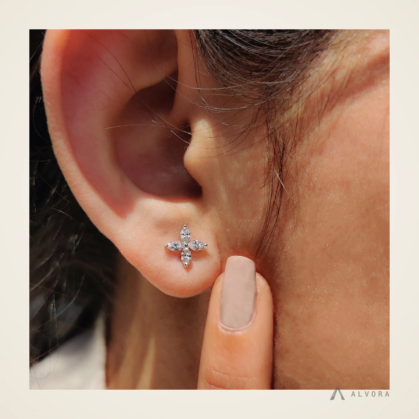 Tatiana Marquise Studs, marquise studs lab-grown diamond earrings
