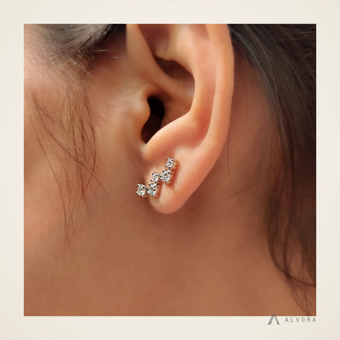 Zosia Round Studs, round studs lab-grown diamond earrings