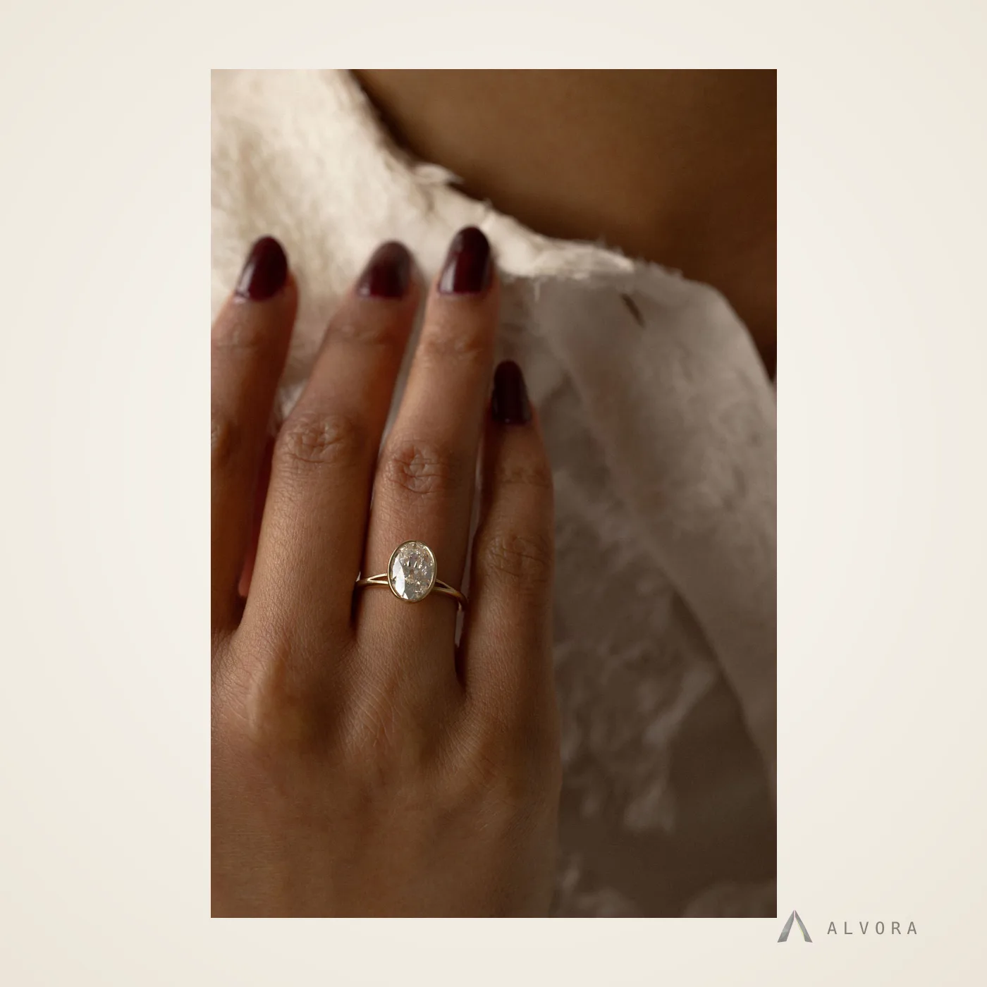 Selene Oval Heritage, oval heritage lab-grown diamond engagement ring