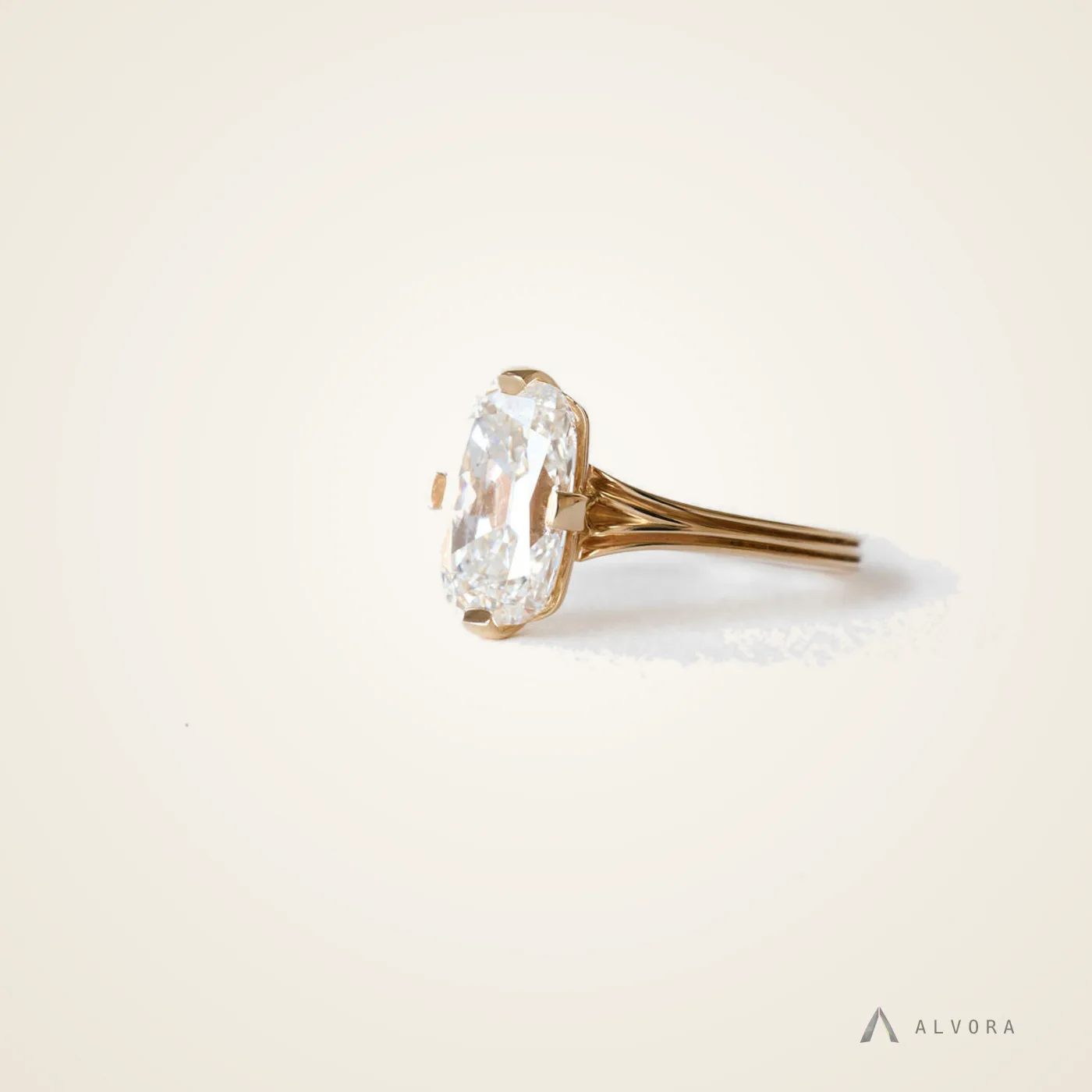Sabine Elongated Cushion Heritage, elongated cushion heritage lab-grown diamond engagement ring