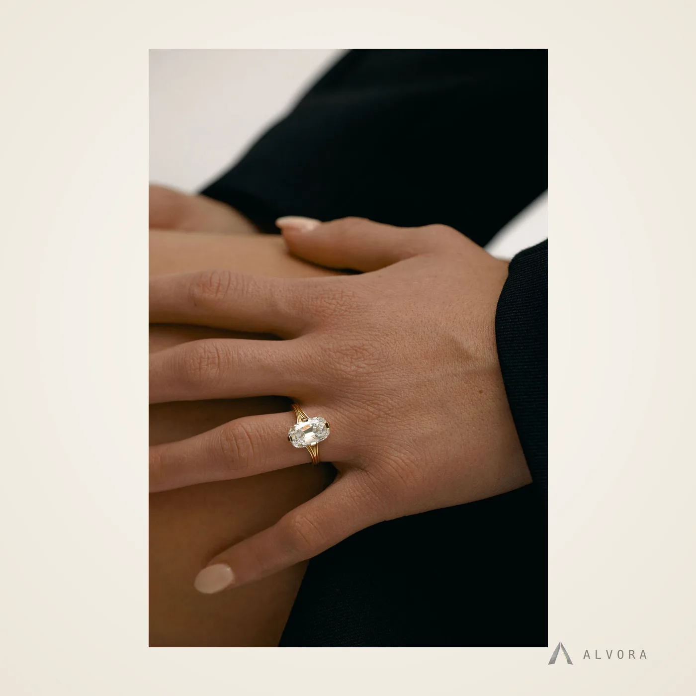 Sabine Elongated Cushion Heritage, elongated cushion heritage lab-grown diamond engagement ring