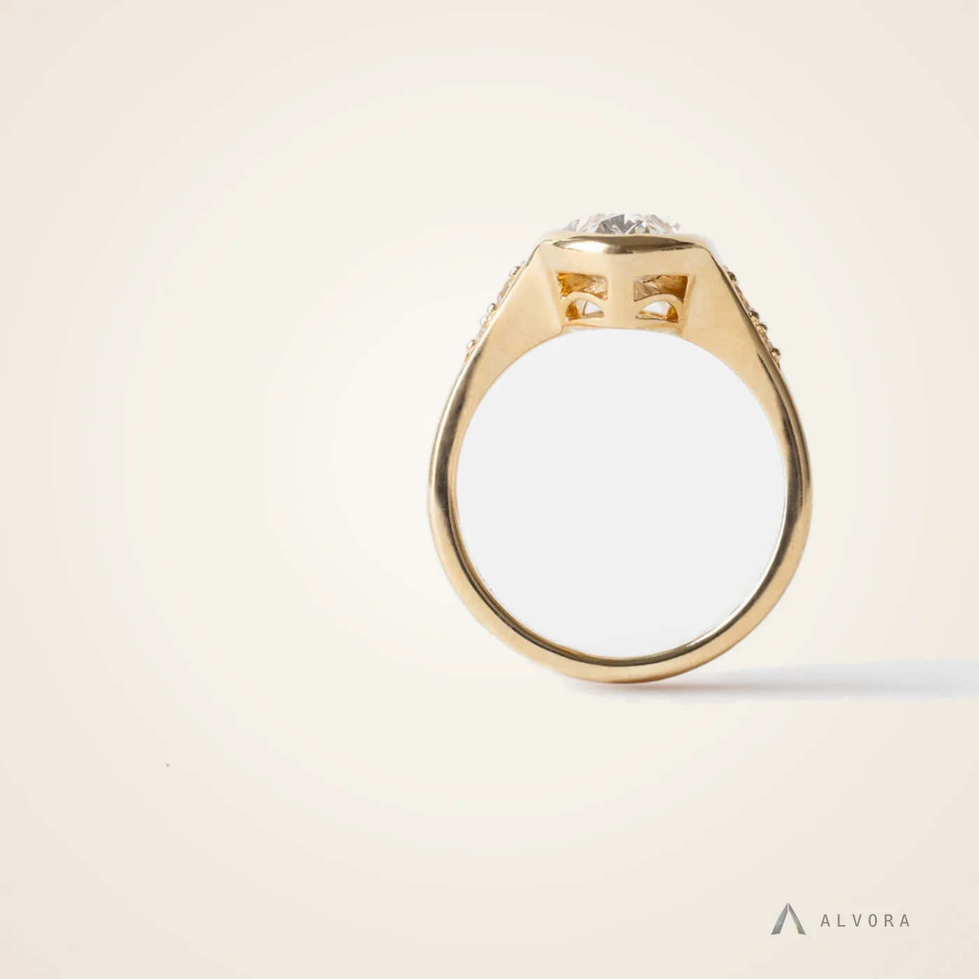 Celeste Green Oval Solitaire, oval solitaire lab-grown diamond engagement ring