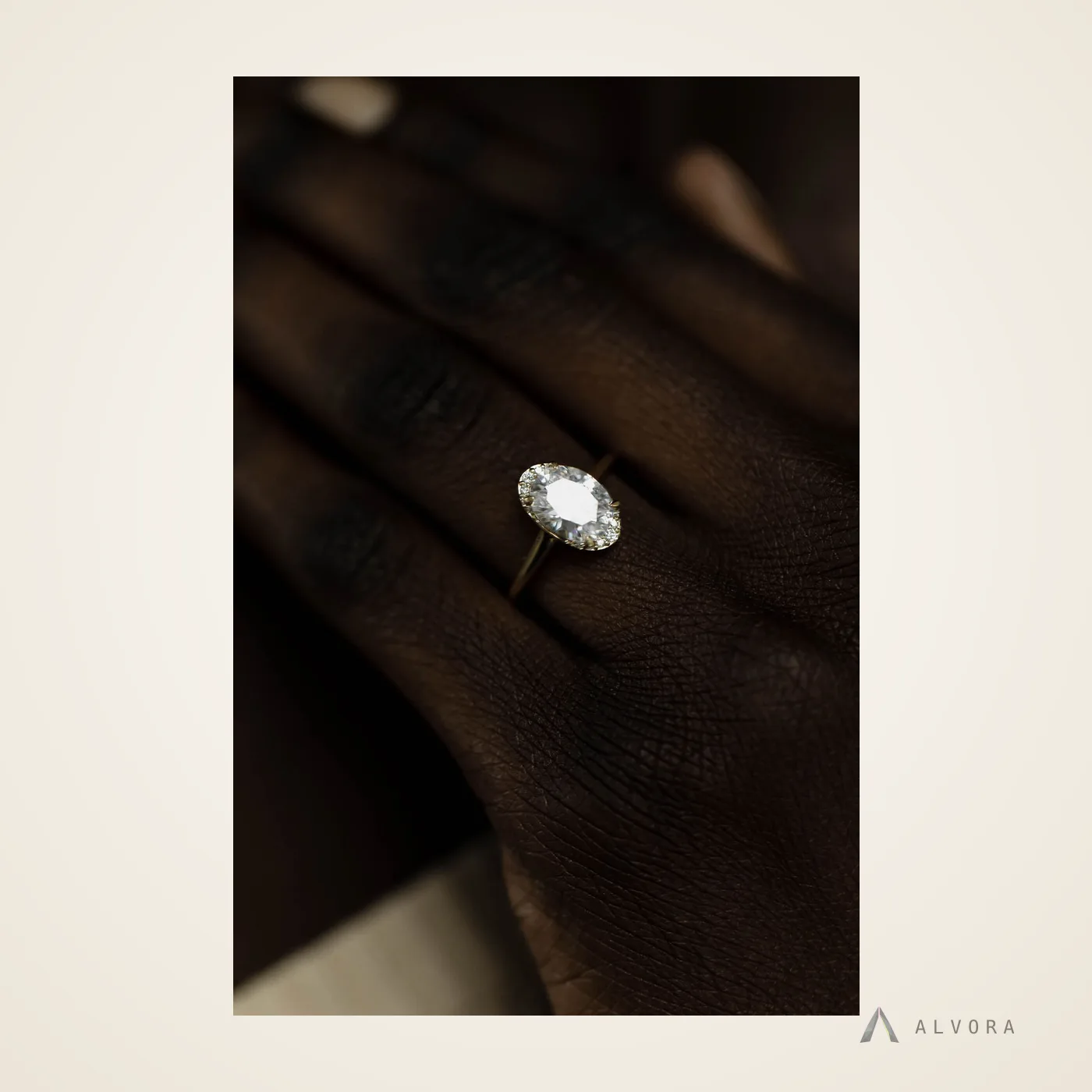 Noor Oval Solitaire, oval solitaire lab-grown diamond engagement ring