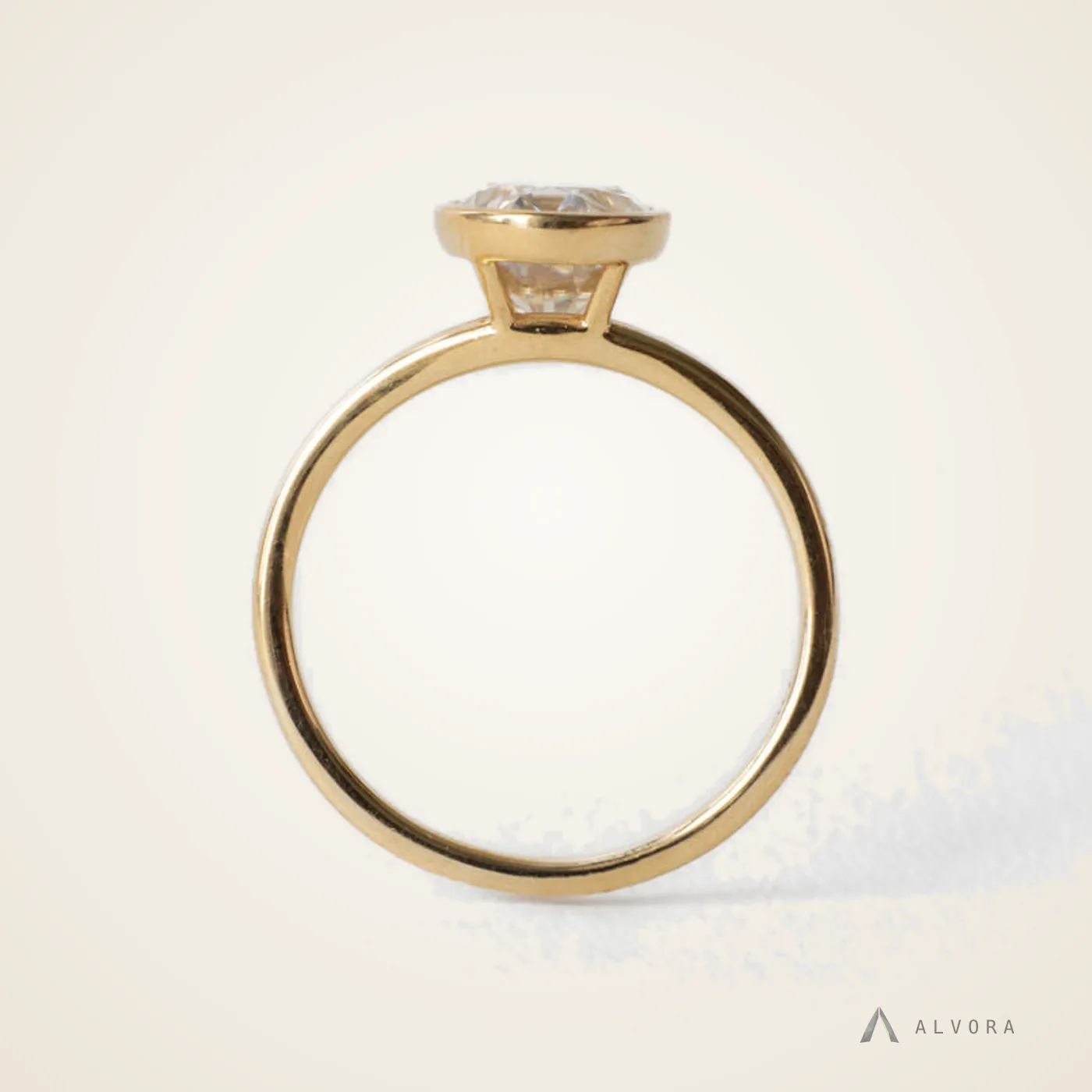 Rhea Oval Solitaire, oval solitaire lab-grown diamond engagement ring