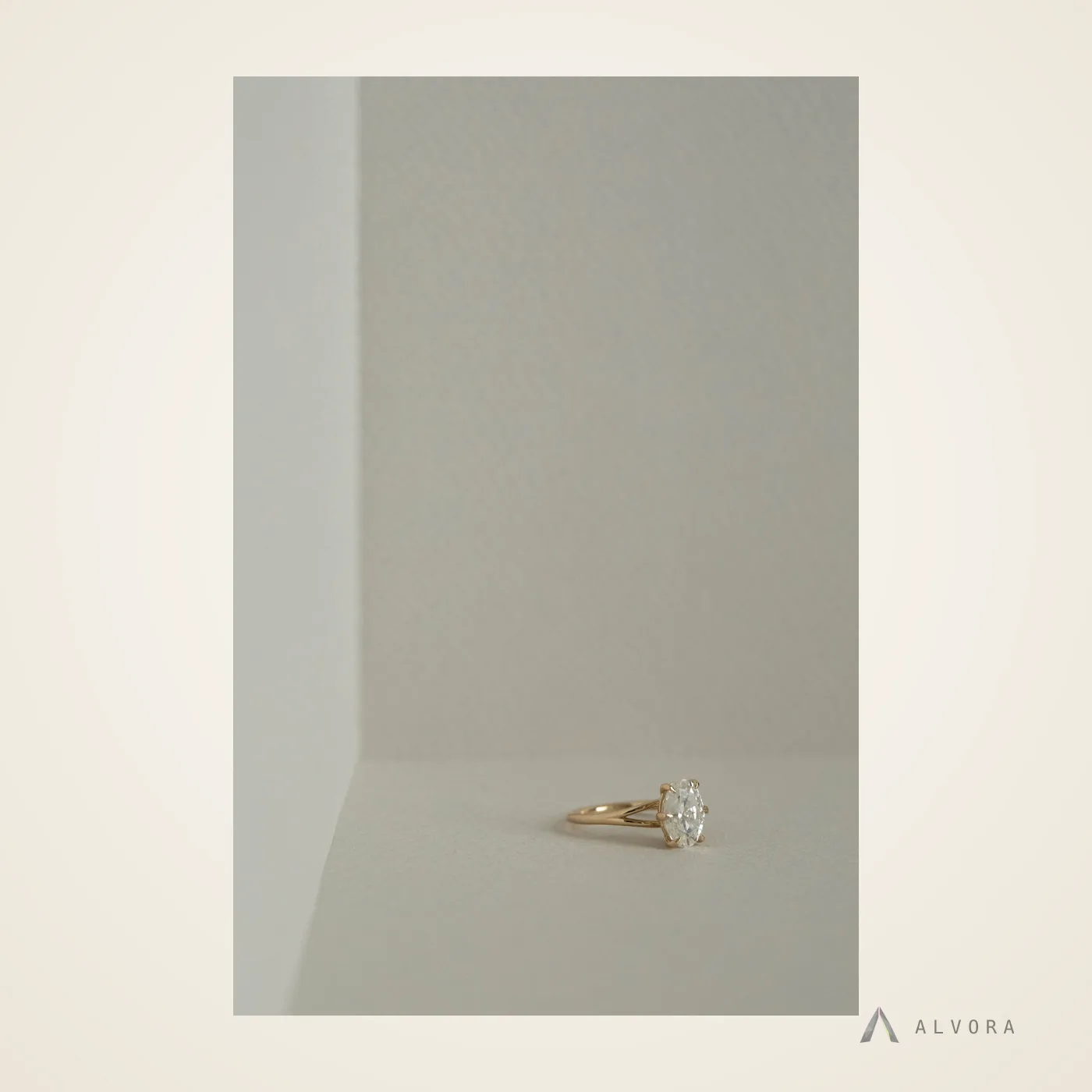 Vesna Oval Solitaire, oval solitaire lab-grown diamond engagement ring