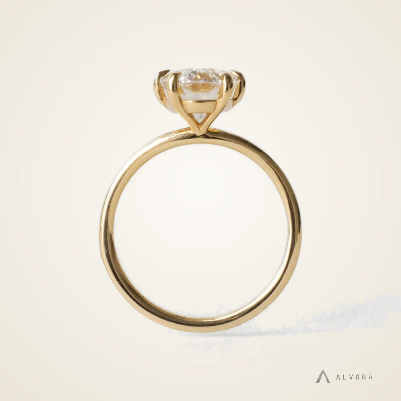 Vesna Oval Solitaire, oval solitaire lab-grown diamond engagement ring