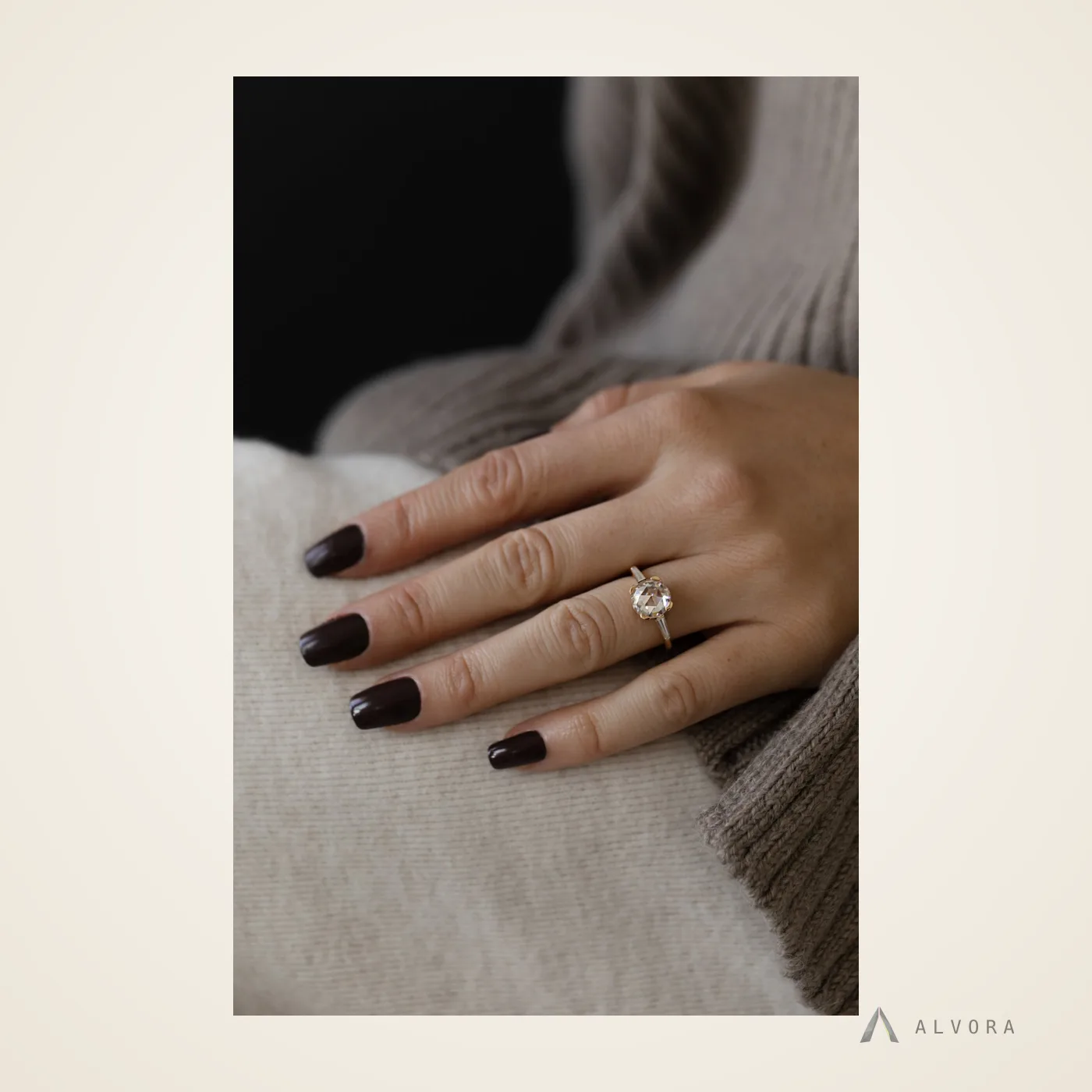 Faye Round Solitaire, round solitaire lab-grown diamond engagement ring