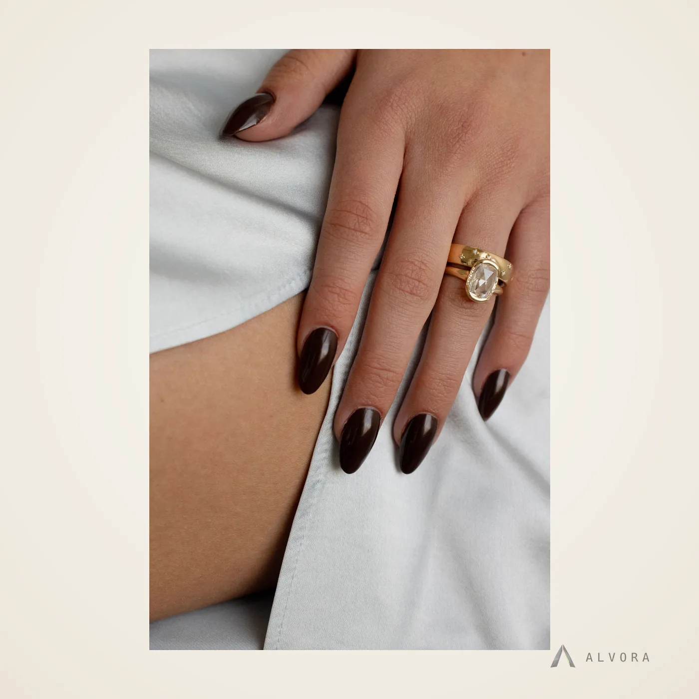 Jora Elongated Cushion Solitaire, elongated cushion solitaire lab-grown diamond engagement ring