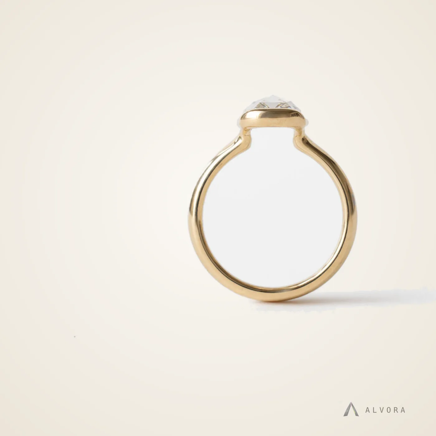 Jora Elongated Cushion Solitaire, elongated cushion solitaire lab-grown diamond engagement ring