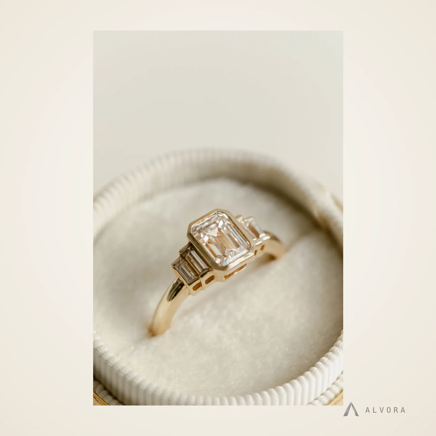 Pia Emerald Solitaire, emerald solitaire lab-grown diamond engagement ring