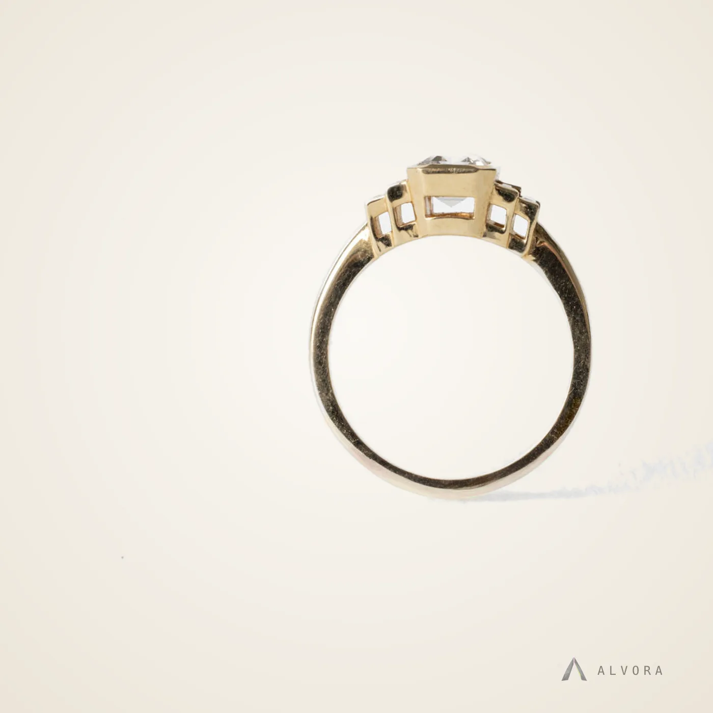 Pia Emerald Solitaire, emerald solitaire lab-grown diamond engagement ring