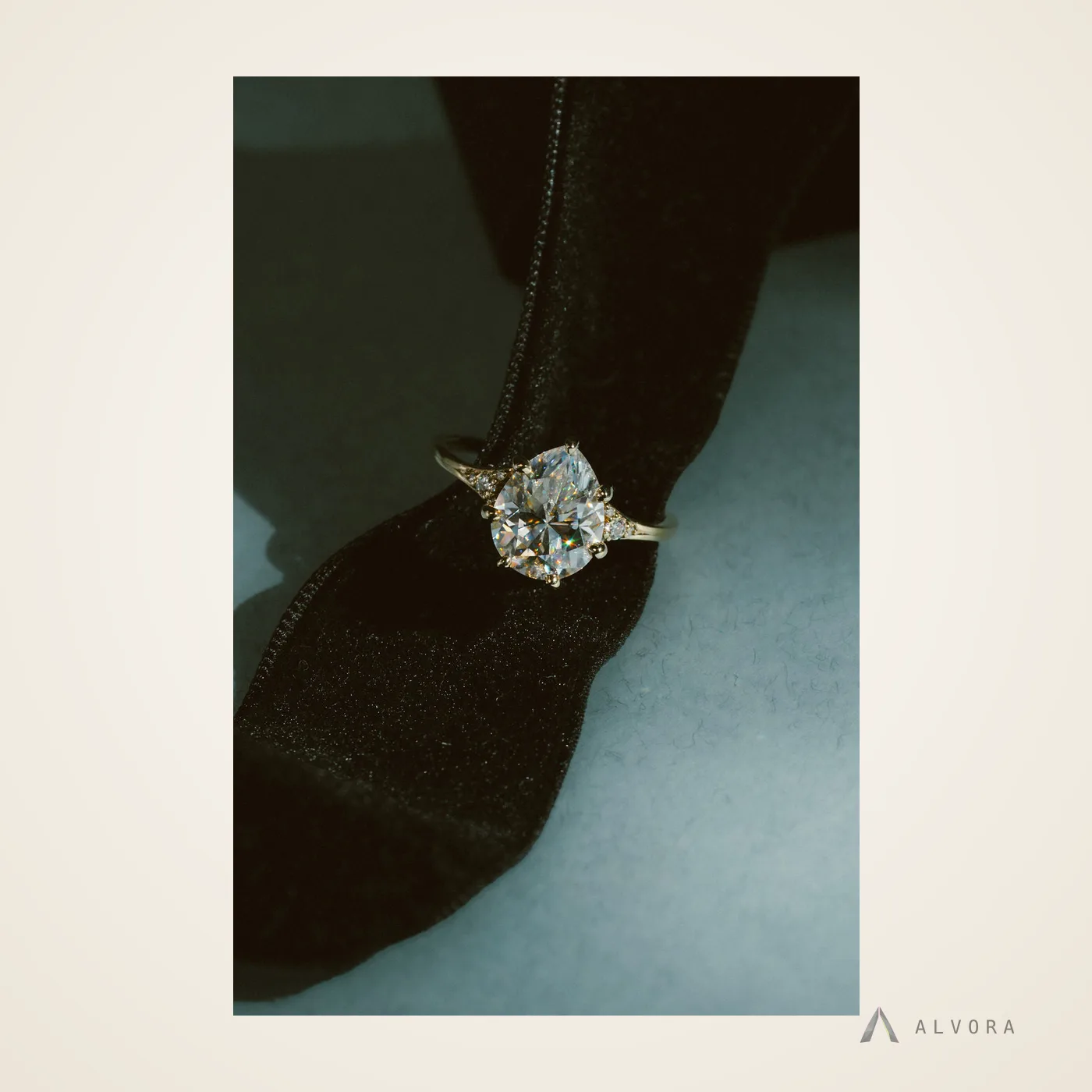 Elodie Pear Solitaire, pear solitaire lab-grown diamond engagement ring