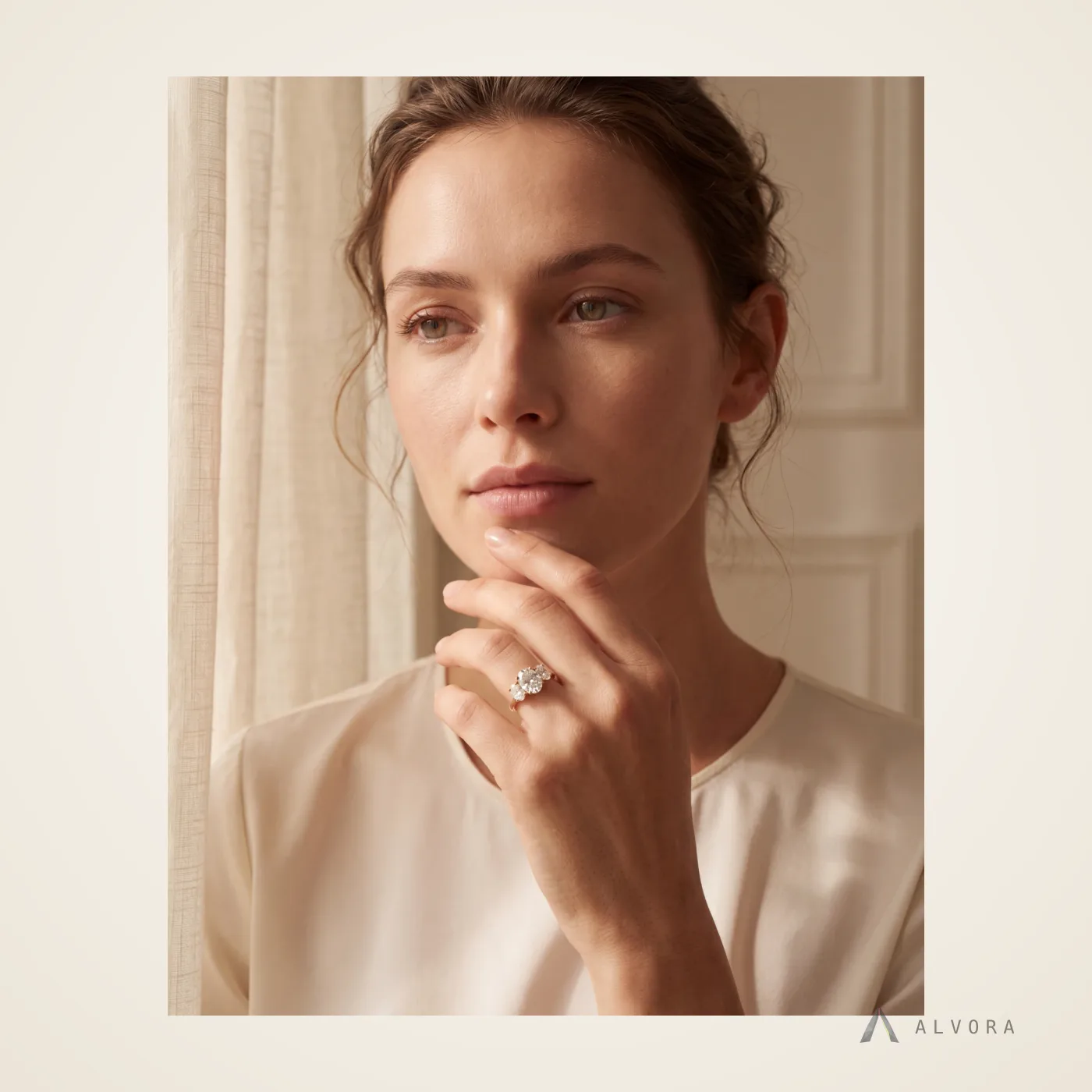 Fiora Oval Solitaire, oval solitaire lab-grown diamond engagement ring