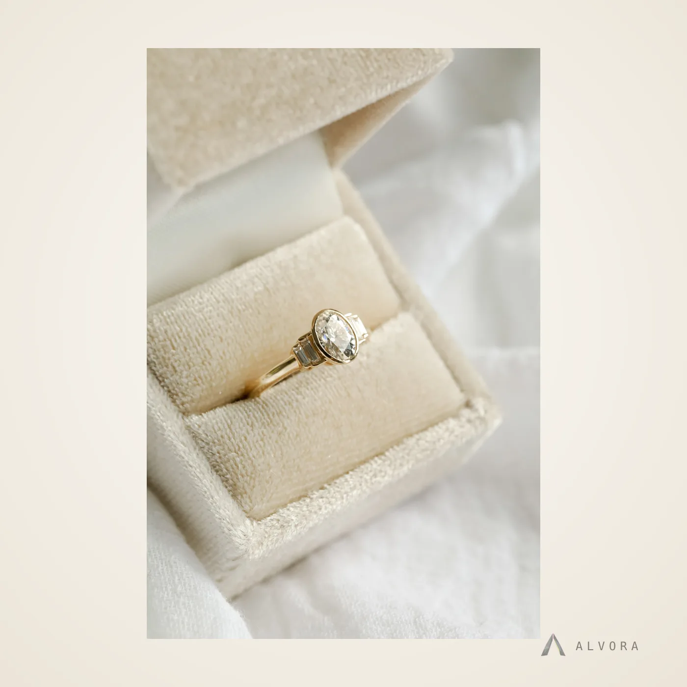 Pia Oval Solitaire, oval solitaire lab-grown diamond engagement ring