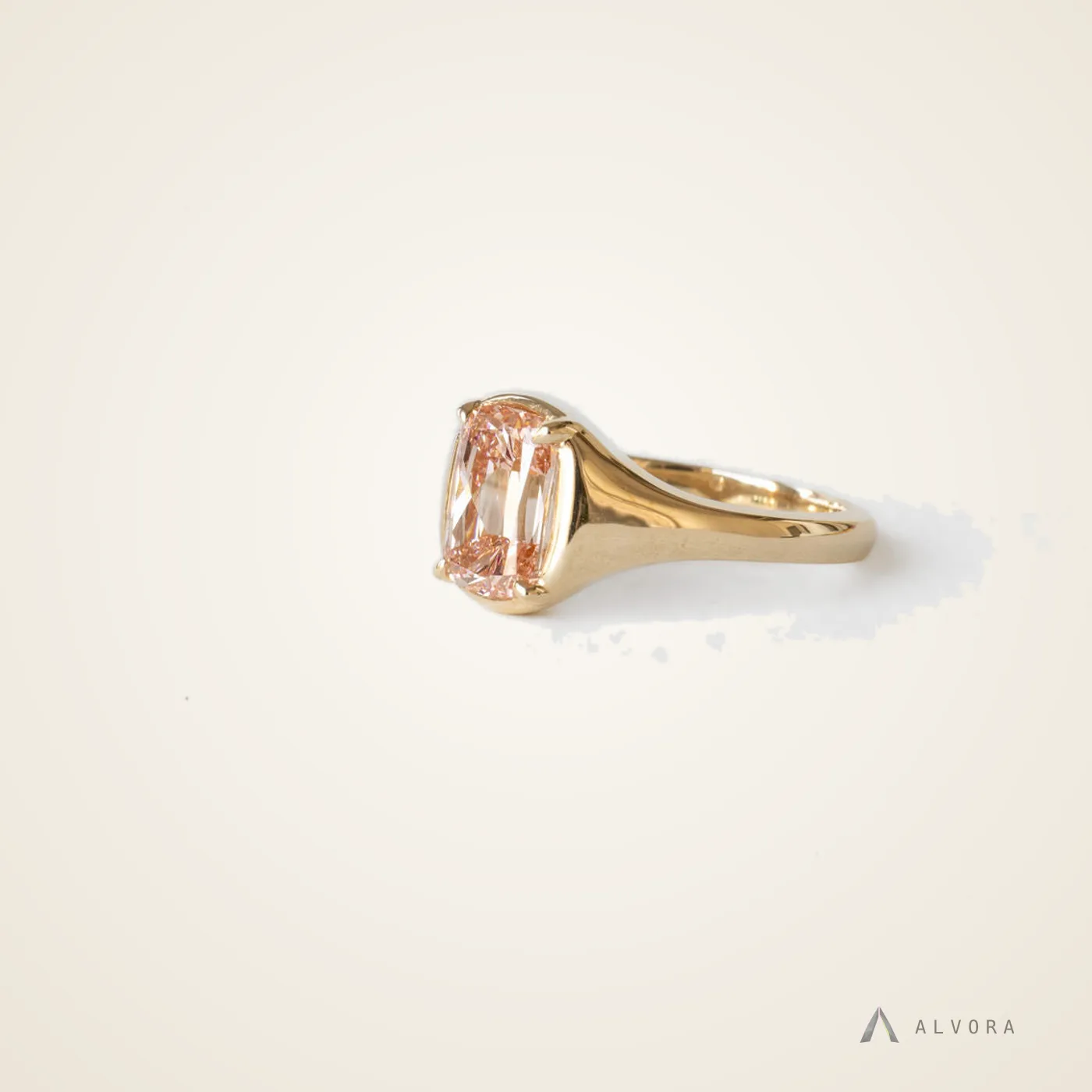 Ulla Elongated Cushion Solitaire, elongated cushion solitaire lab-grown diamond engagement ring