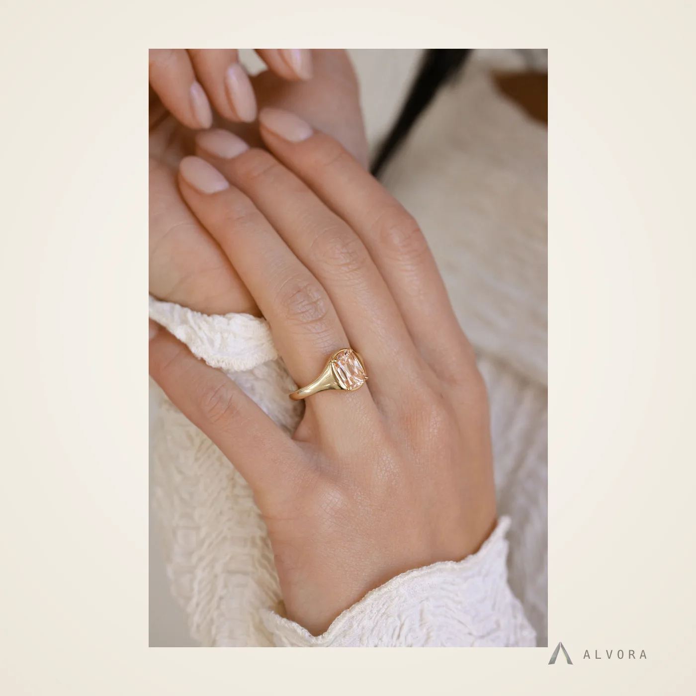 Ulla Elongated Cushion Solitaire, elongated cushion solitaire lab-grown diamond engagement ring