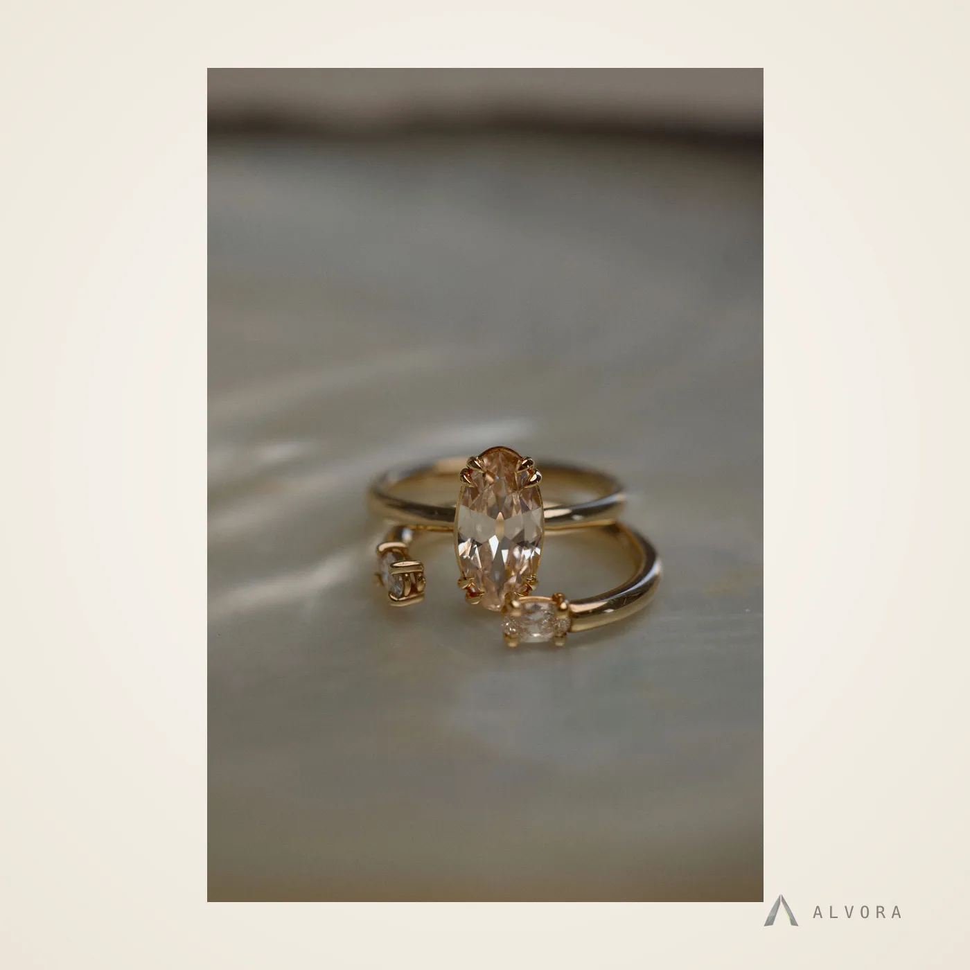 Linnea Champagne Solitaire, solitaire lab-grown diamond engagement ring