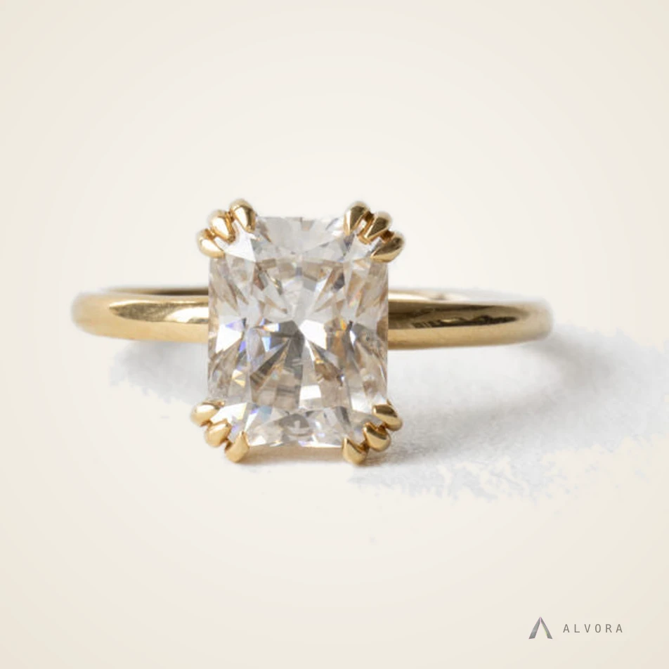 Meline Radiant Solitaire, radiant solitaire lab-grown diamond engagement ring