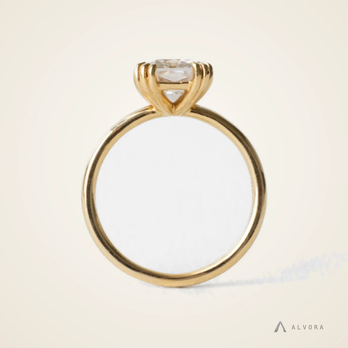 Meline Radiant Solitaire, radiant solitaire lab-grown diamond engagement ring