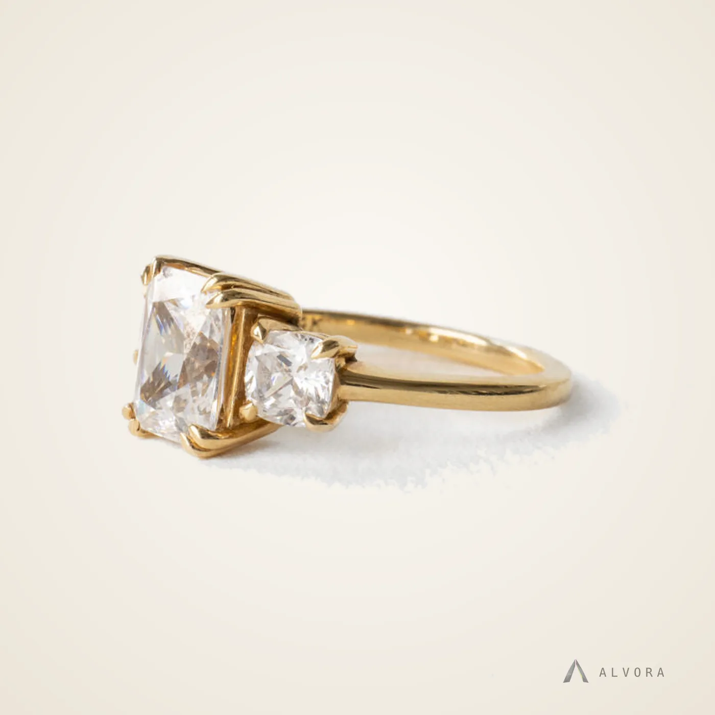 Nell Radiant Solitaire, radiant solitaire lab-grown diamond engagement ring