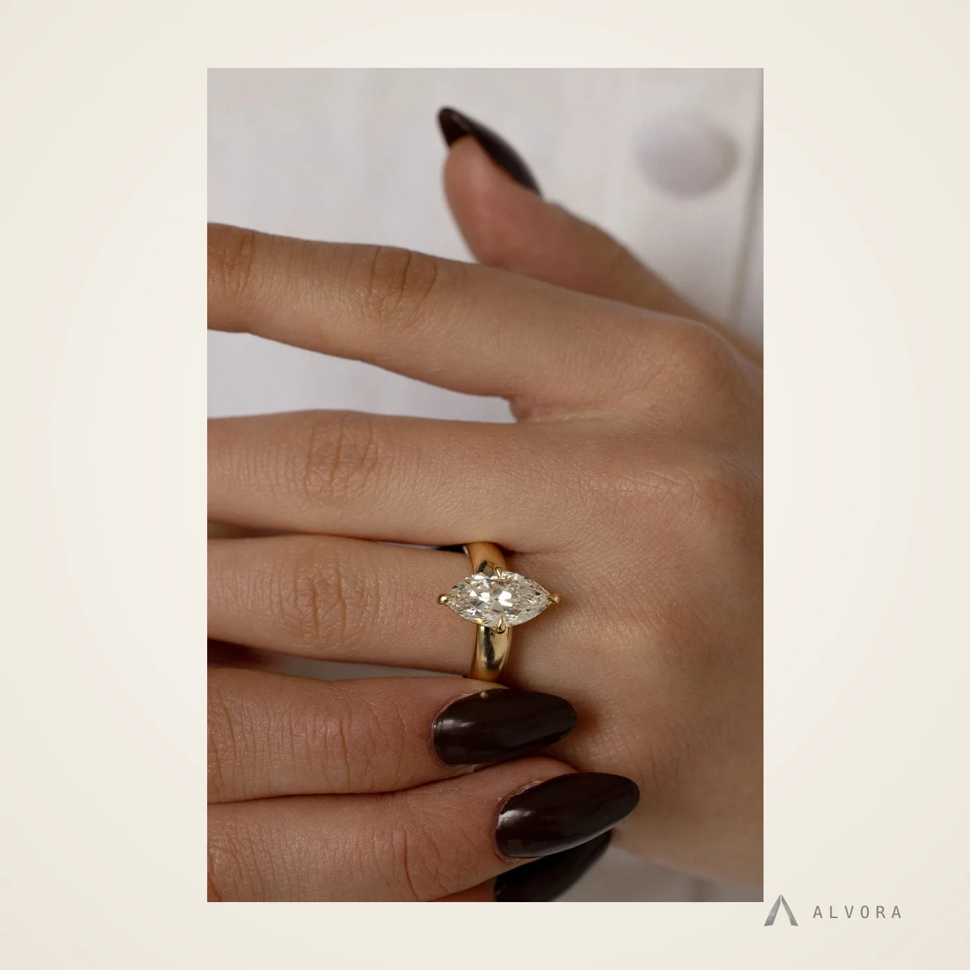 Odessa Marquise Solitaire, marquise solitaire lab-grown diamond engagement ring