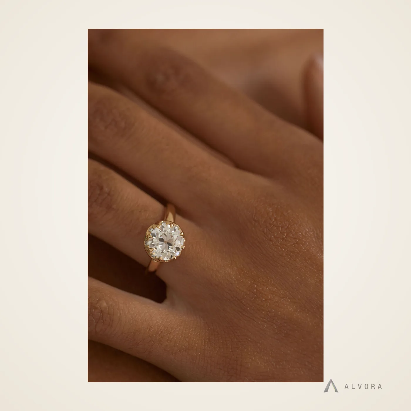 Philippa Solitaire, solitaire lab-grown diamond engagement ring