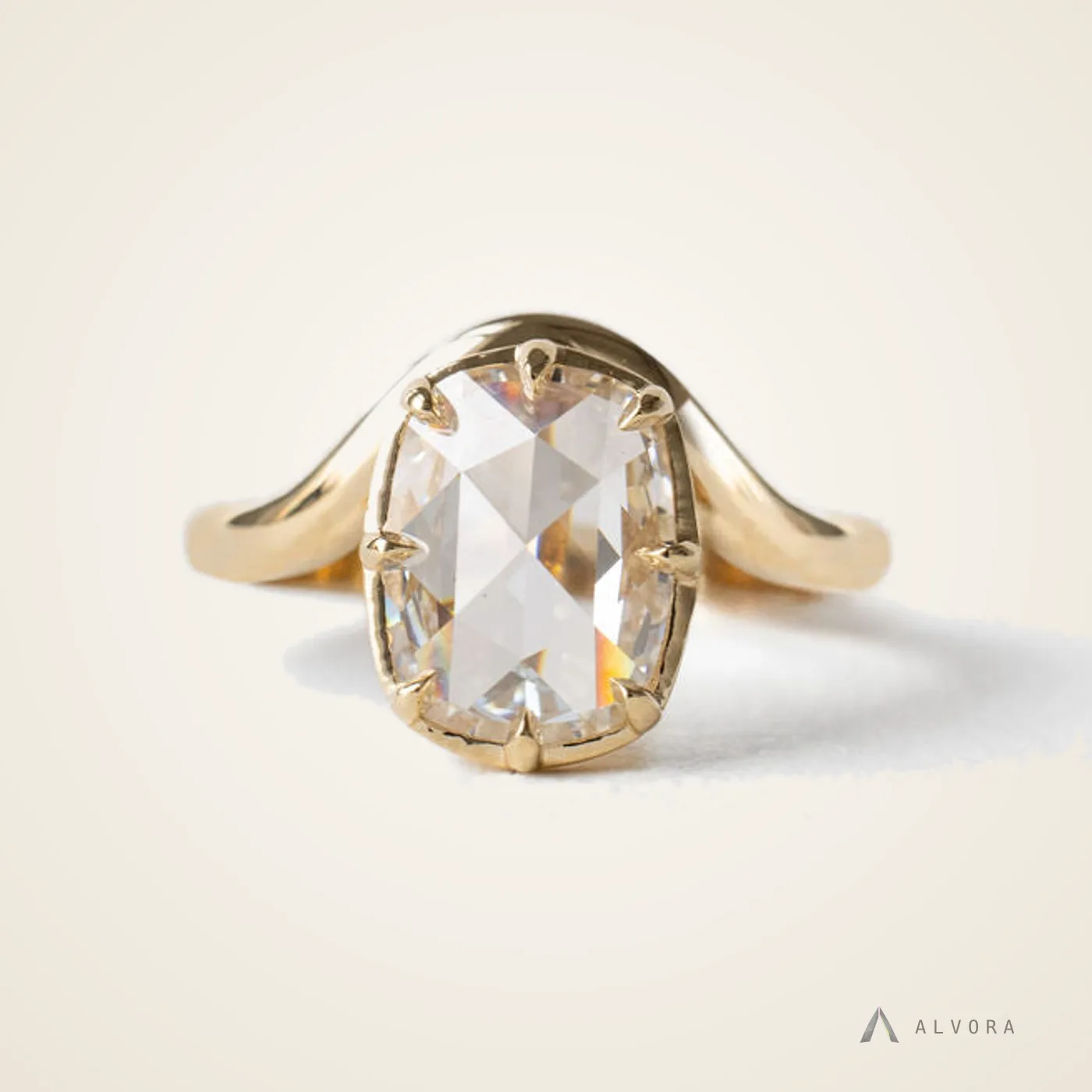 Valen Cushion Solitaire, cushion solitaire lab-grown diamond engagement ring