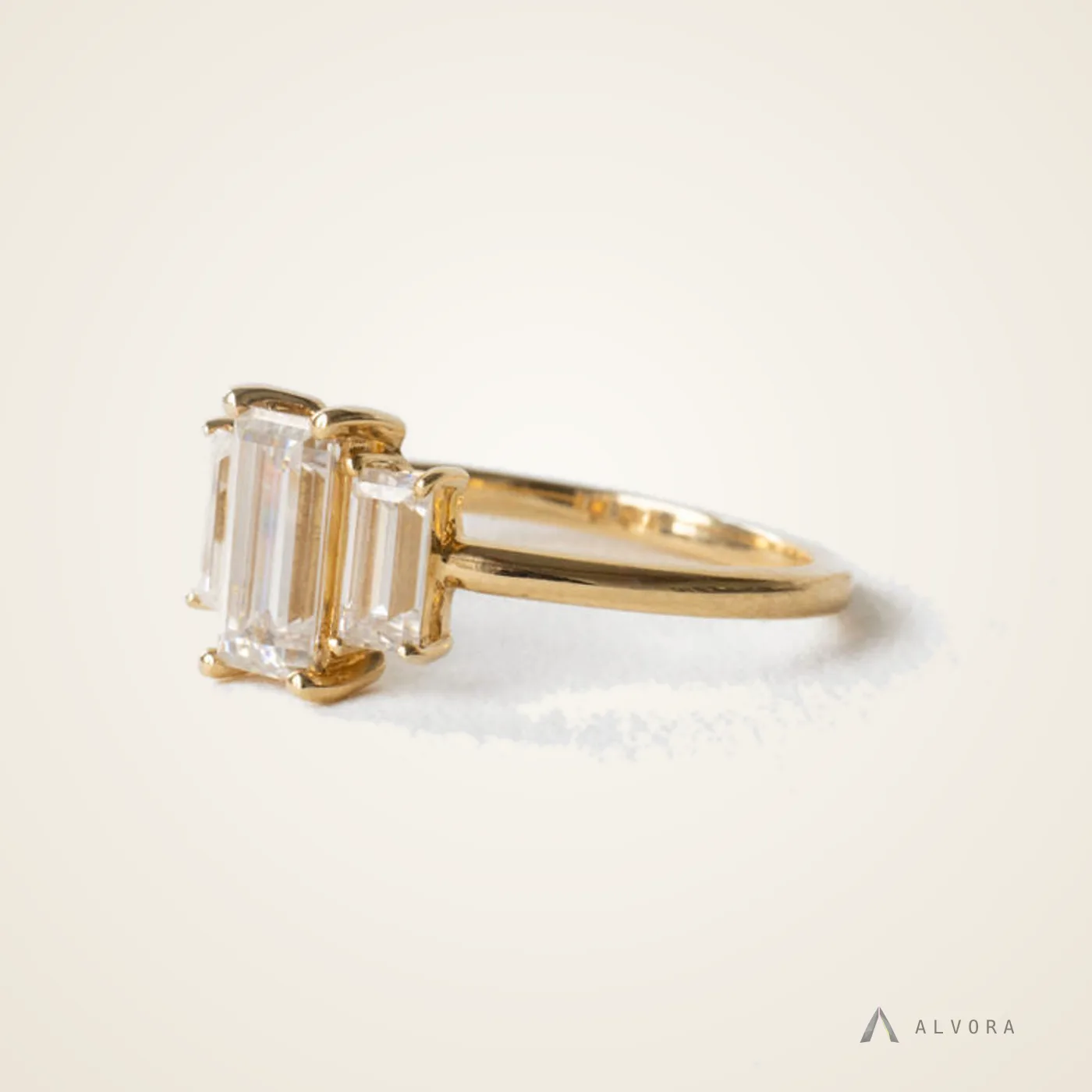 Bettina Baguette Solitaire, baguette solitaire lab-grown diamond engagement ring
