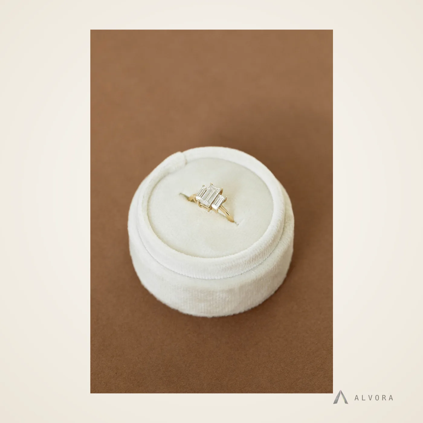 Bettina Baguette Solitaire, baguette solitaire lab-grown diamond engagement ring