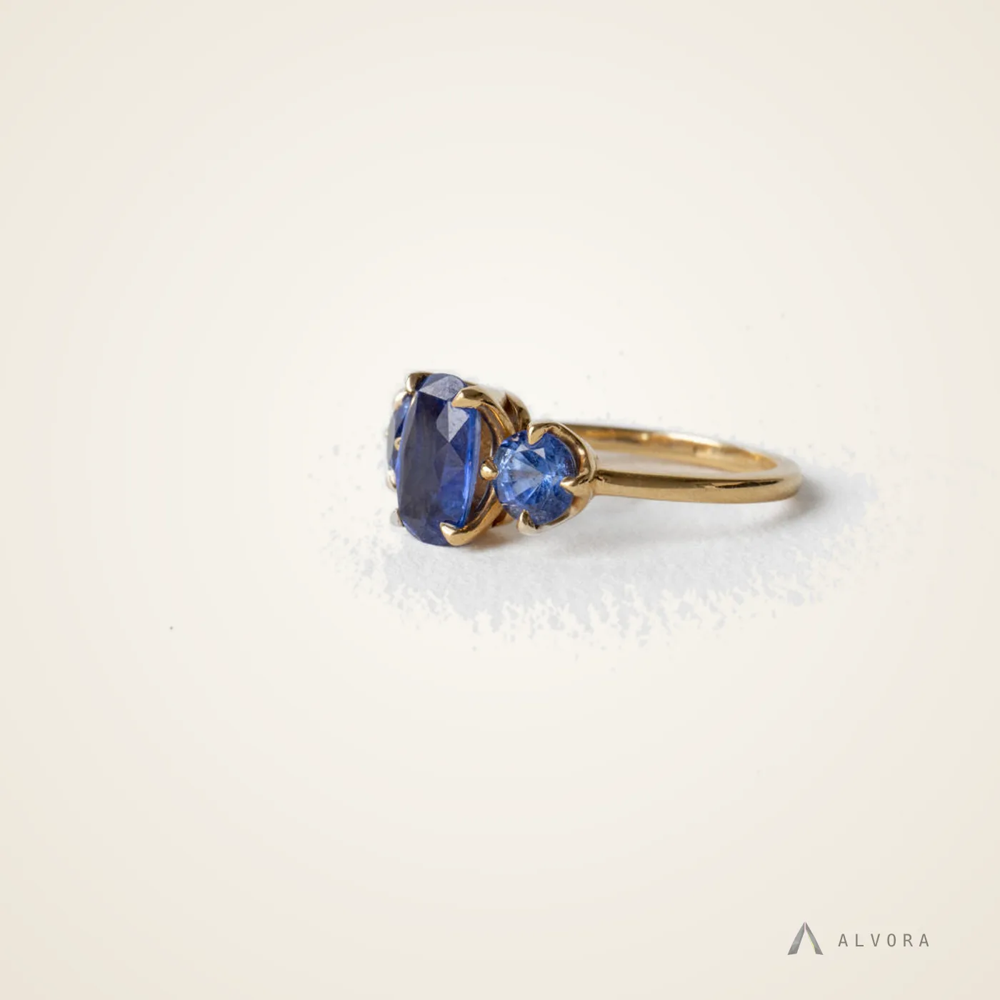 Cosima Blue Solitaire, solitaire lab-grown diamond engagement ring