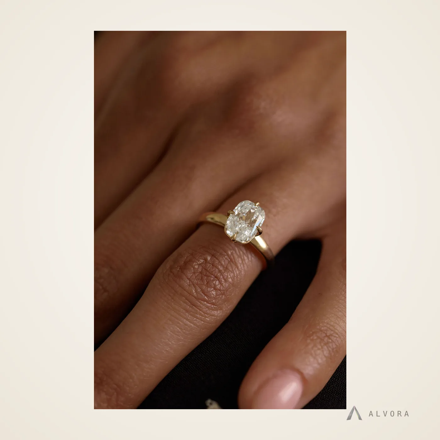 Jolie Cushion Solitaire, cushion solitaire lab-grown diamond engagement ring