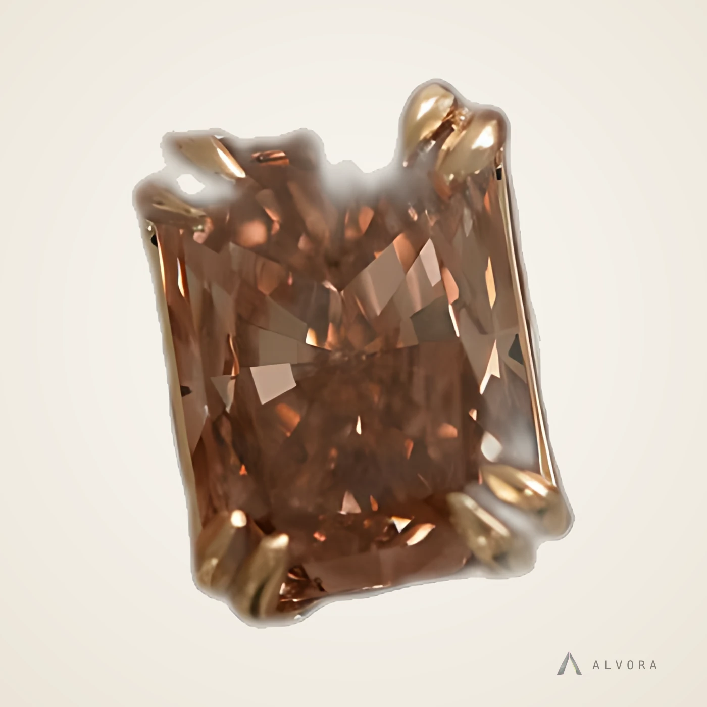 Linnea Champagne Radiant Solitaire, radiant solitaire lab-grown diamond engagement ring