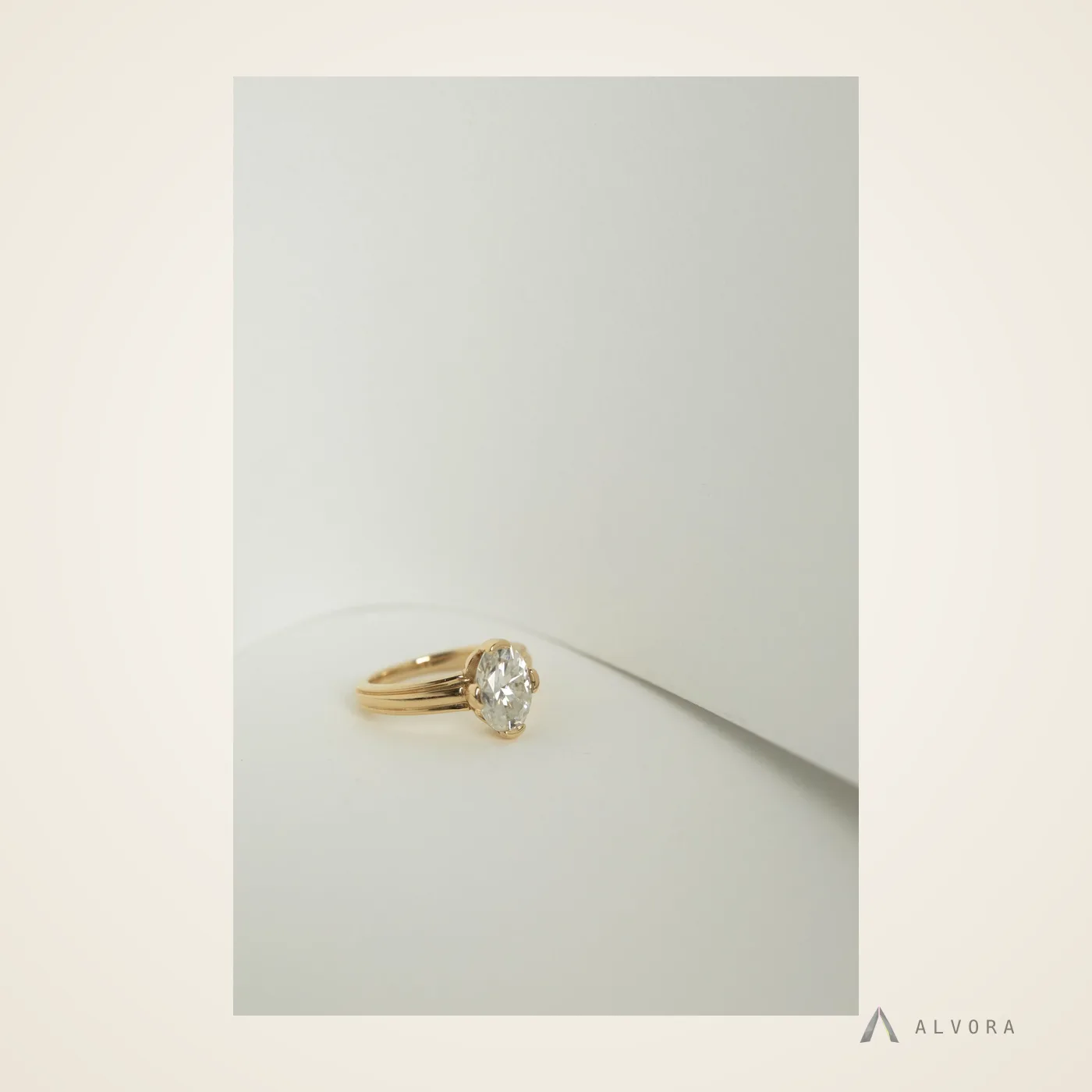 Sorrel Oval Solitaire, oval solitaire lab-grown diamond engagement ring