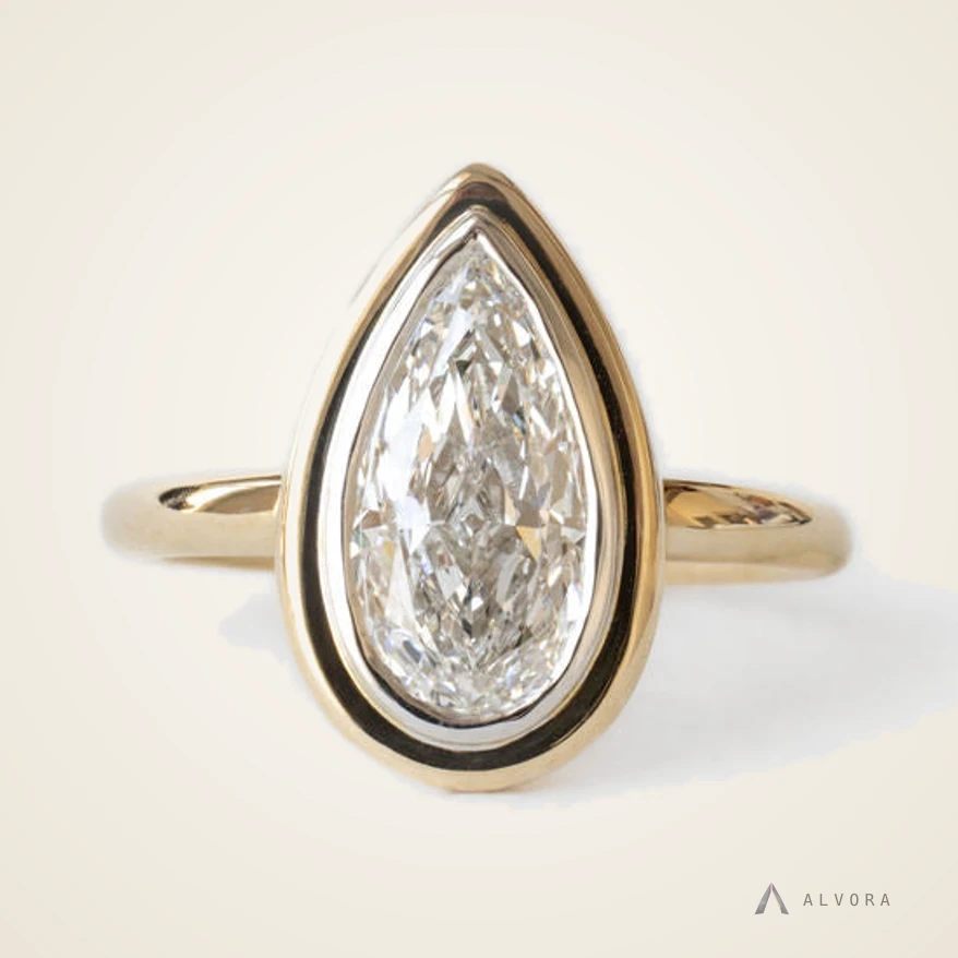 Verena Pear Solitaire, pear solitaire lab-grown diamond engagement ring