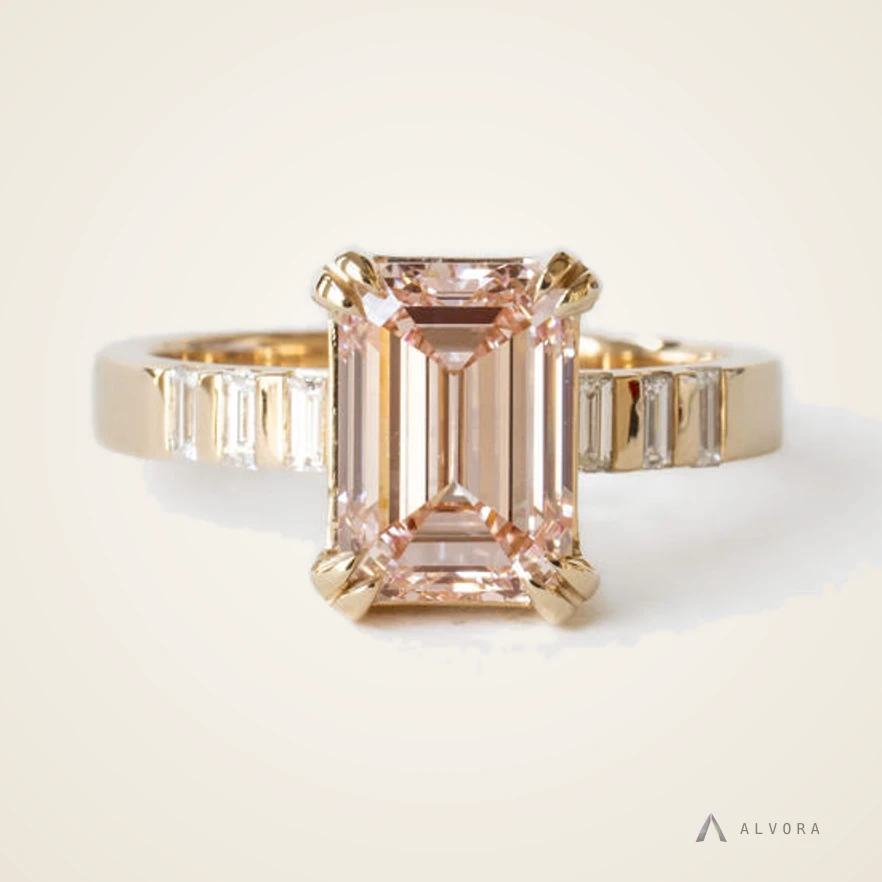 Willa Emerald Solitaire, emerald solitaire lab-grown diamond engagement ring