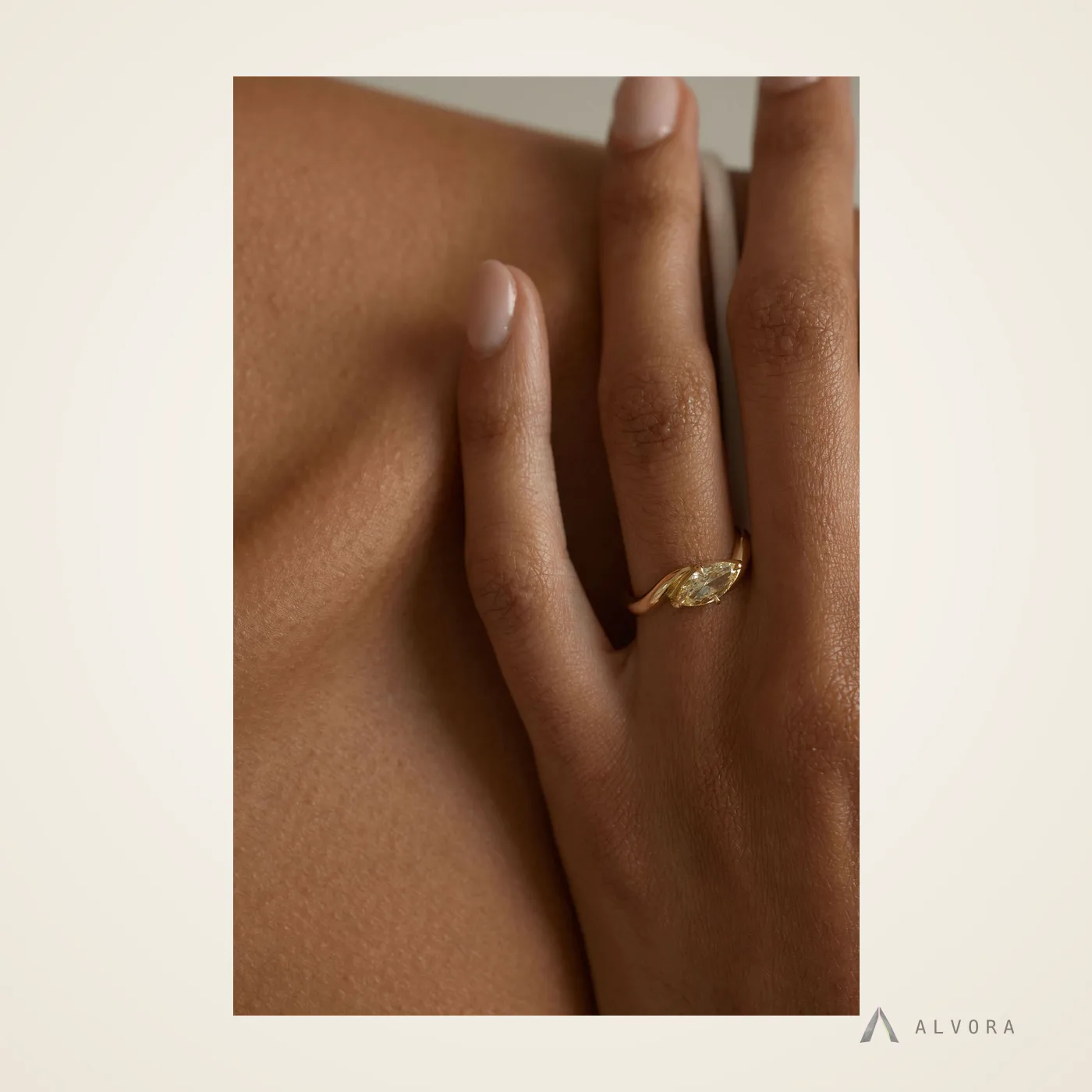 Yseult Marquise Solitaire, marquise solitaire lab-grown diamond engagement ring
