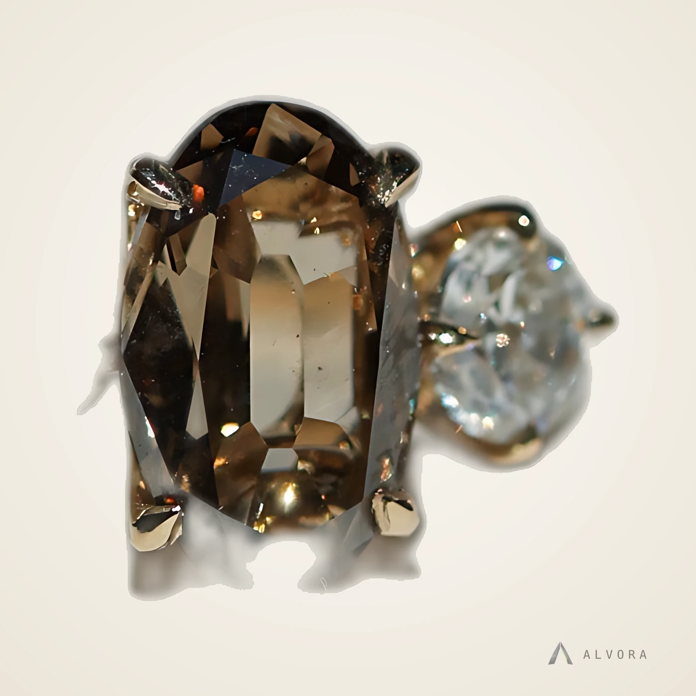 Cosima Champagne Oval Solitaire, oval solitaire lab-grown diamond engagement ring