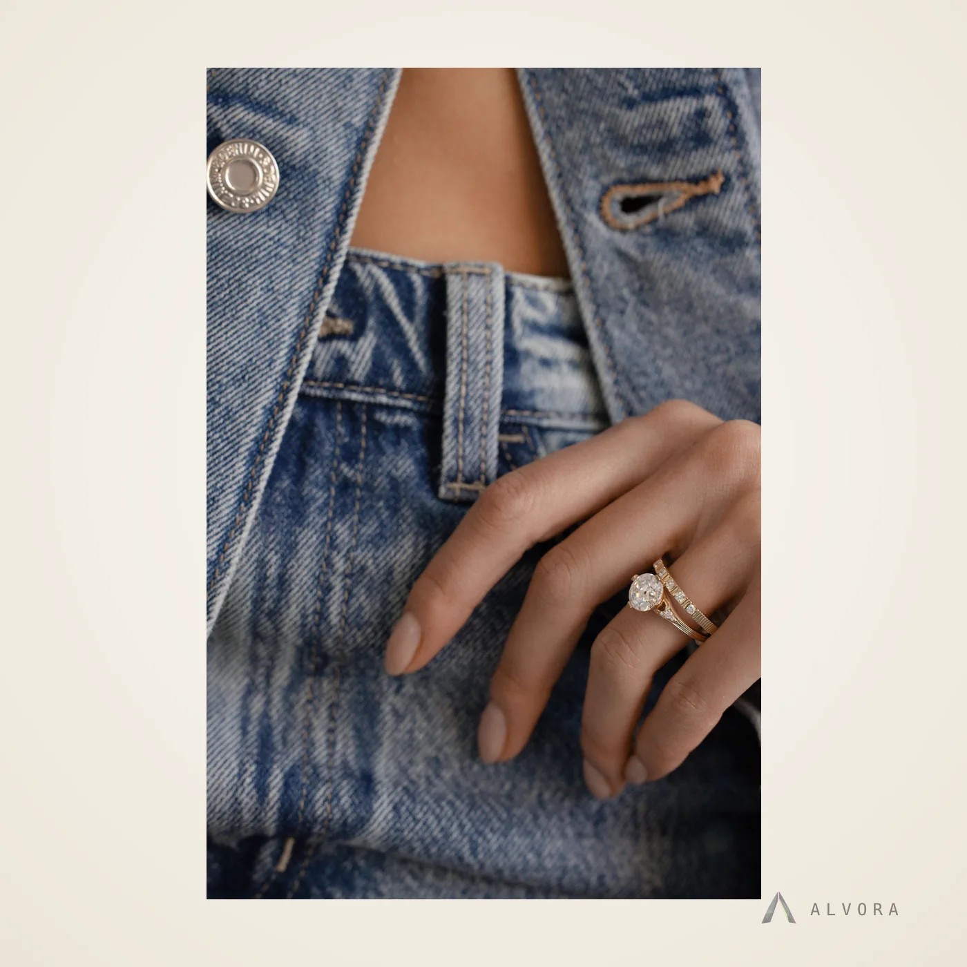 Elodie Solitaire, solitaire lab-grown diamond engagement ring
