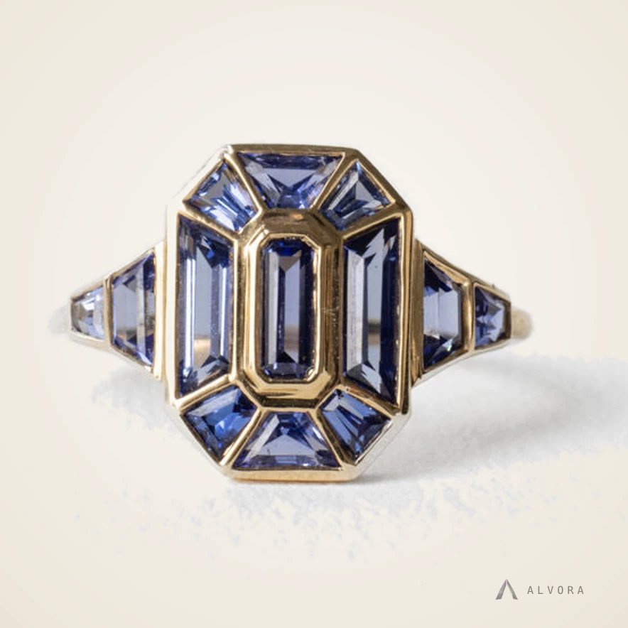 Vela Blue Solitaire, solitaire lab-grown diamond engagement ring