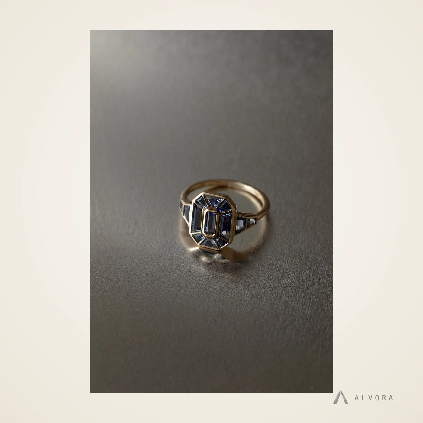 Vela Blue Solitaire, solitaire lab-grown diamond engagement ring