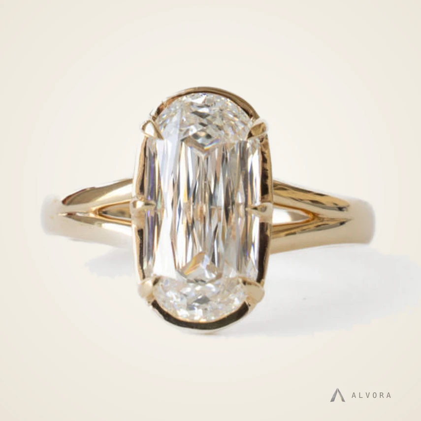 Delfina Oval Solitaire, oval solitaire lab-grown diamond engagement ring