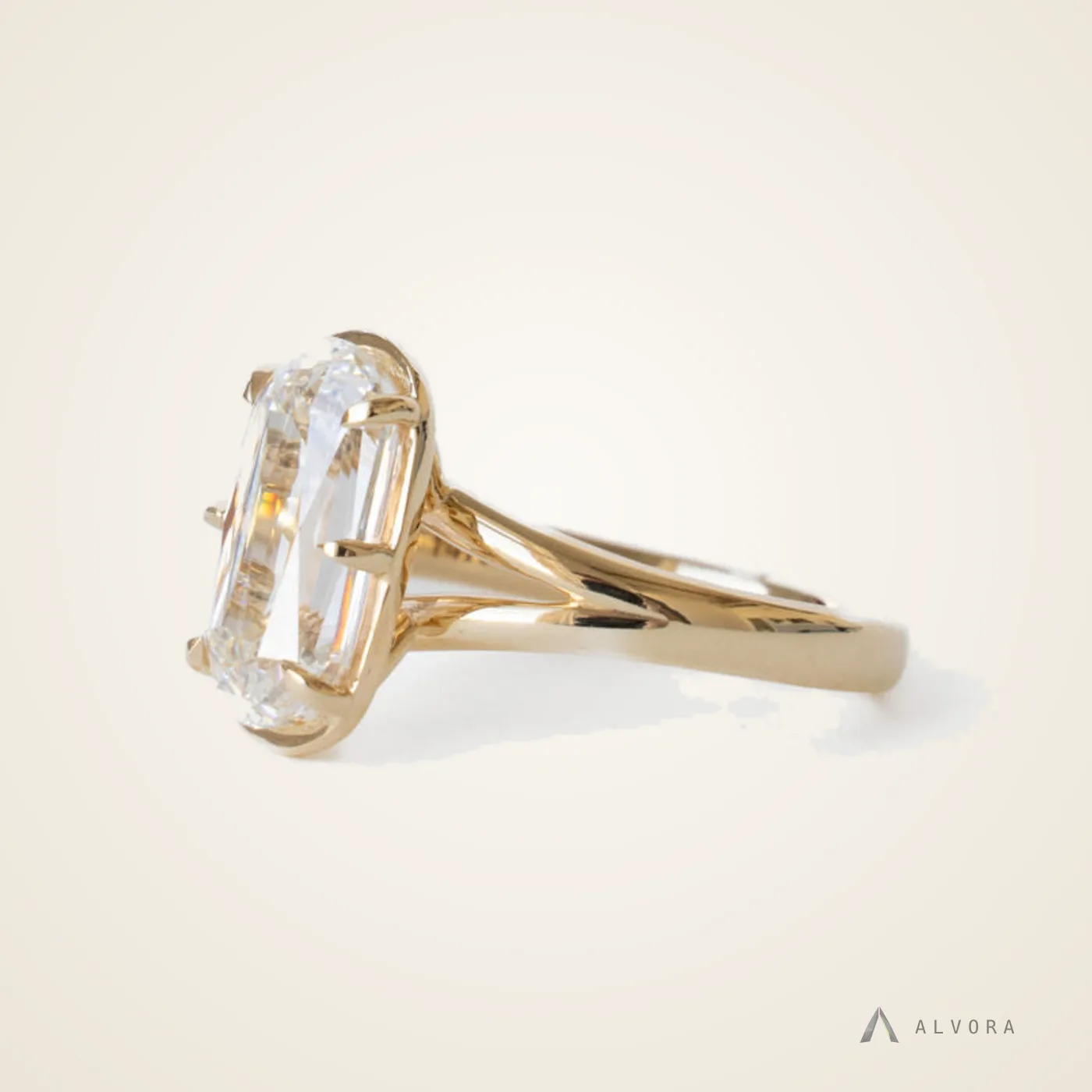 Delfina Oval Solitaire, oval solitaire lab-grown diamond engagement ring