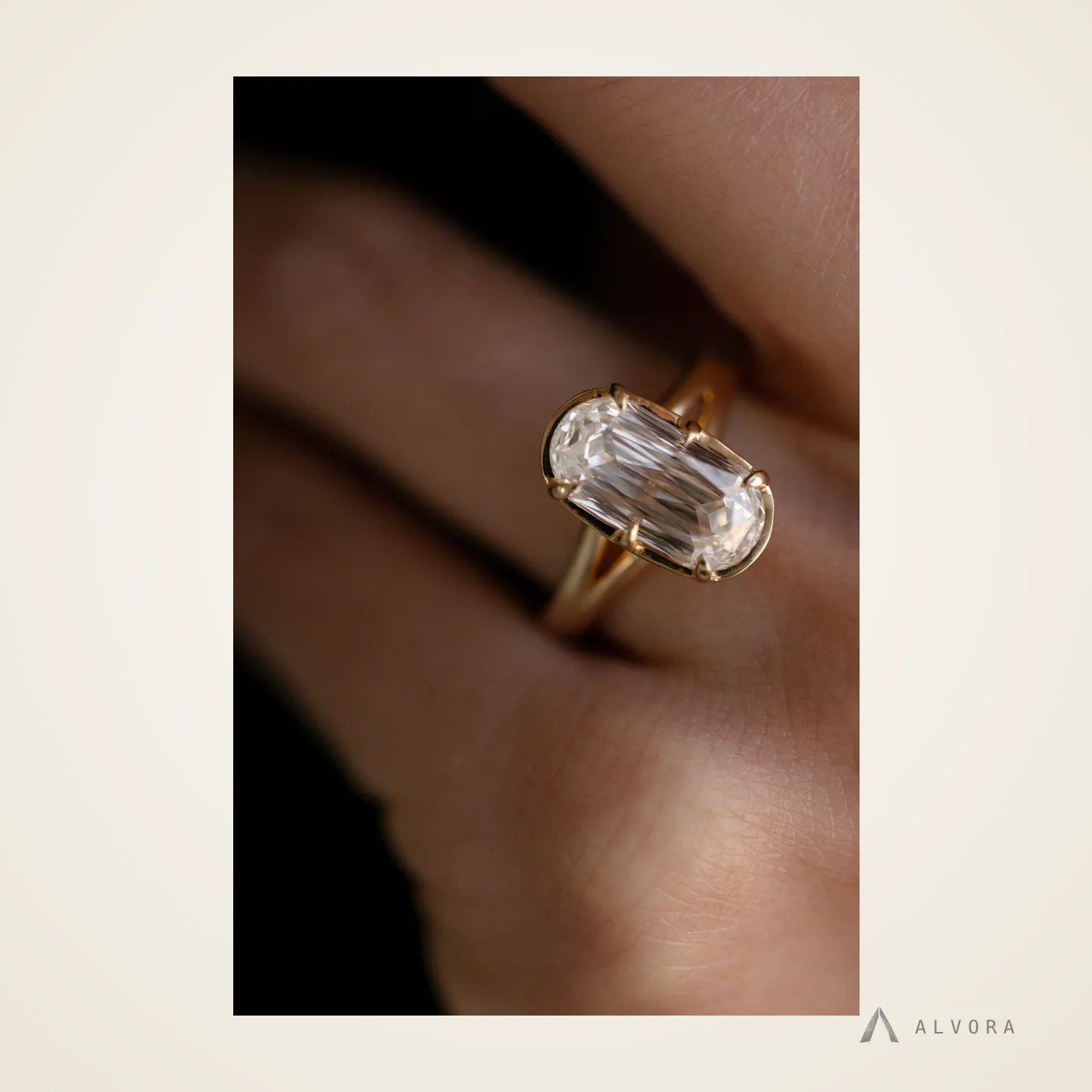 Delfina Oval Solitaire, oval solitaire lab-grown diamond engagement ring