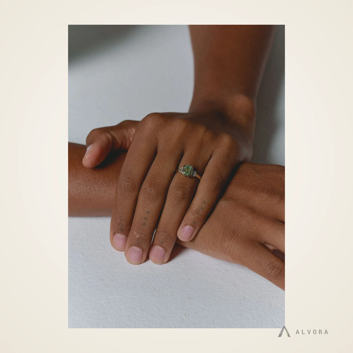 Pia Green Solitaire, solitaire lab-grown diamond engagement ring