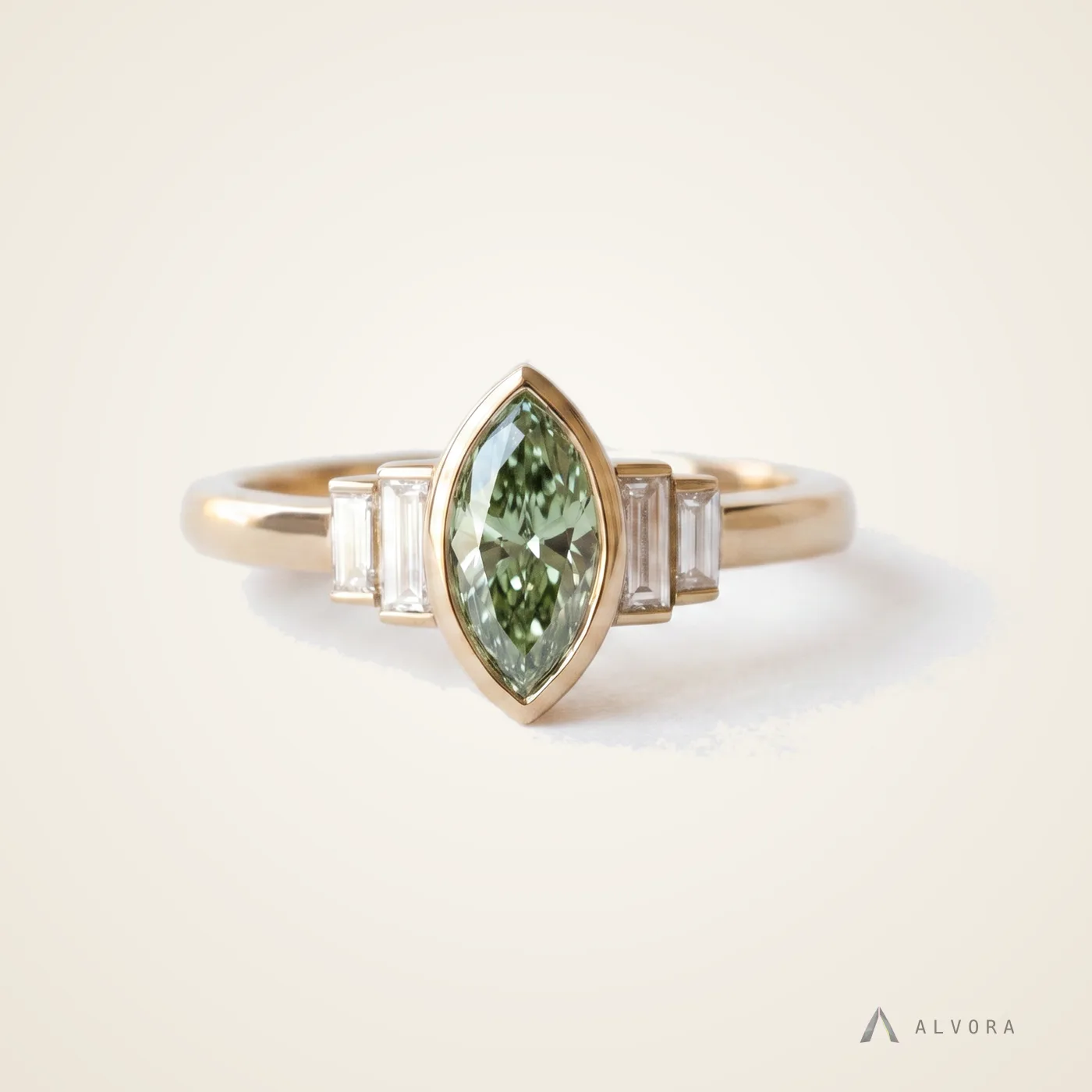 Pia Green Marquise Solitaire, marquise solitaire lab-grown diamond engagement ring