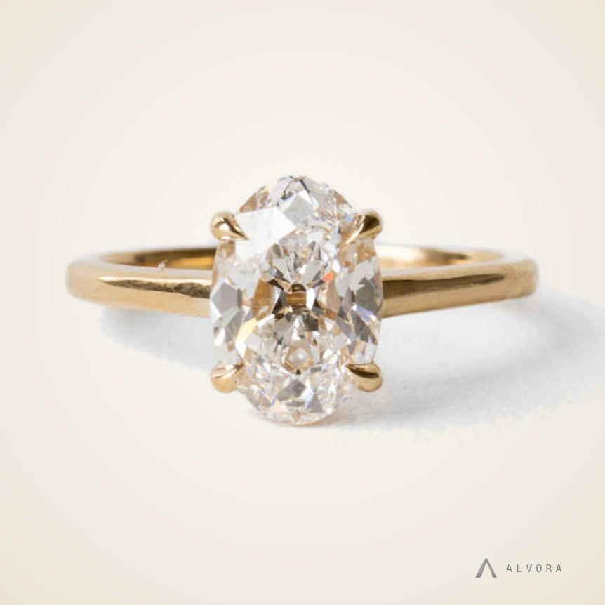 Thea Oval Heritage, oval heritage lab-grown diamond engagement ring