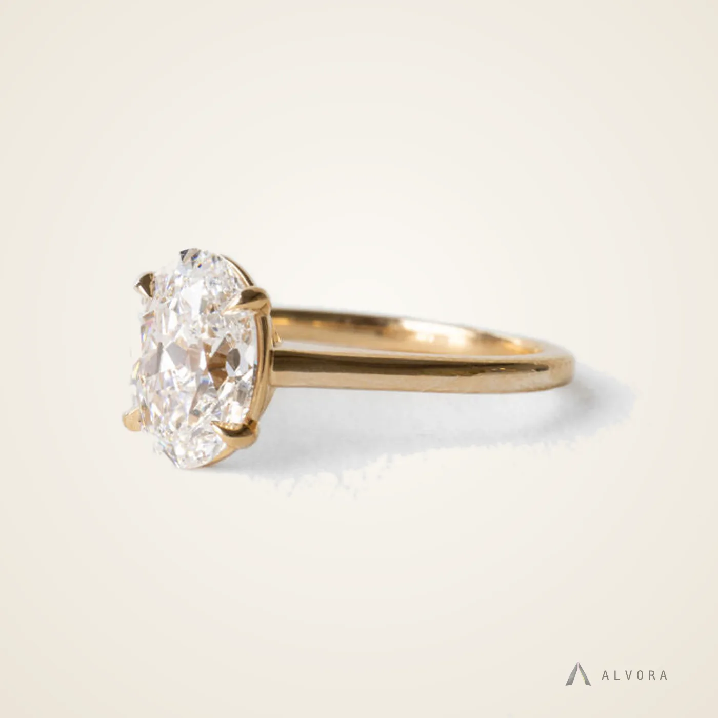Thea Oval Heritage, oval heritage lab-grown diamond engagement ring